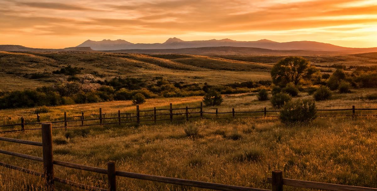 Western ranch landscape across Wyoming and Texas