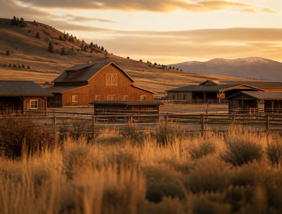 Rock N Spur Wyoming ranch and barns
